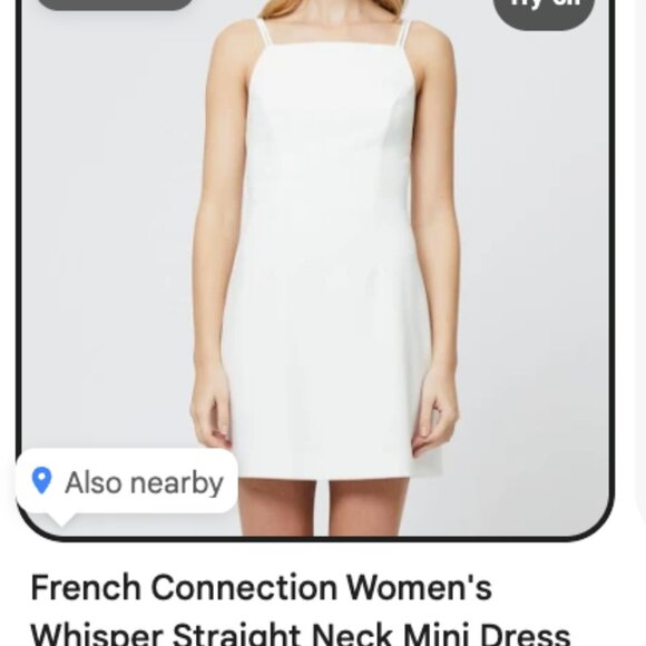 ✨NWT✨French Connection White Halter Sheath Mini Dress - Picture 1 of 6